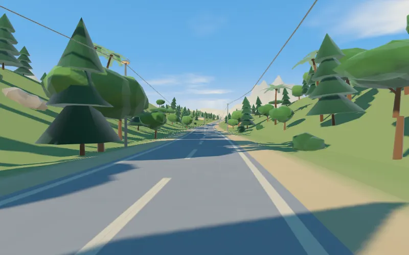 Summer Afternoon — green hills and a quiet road